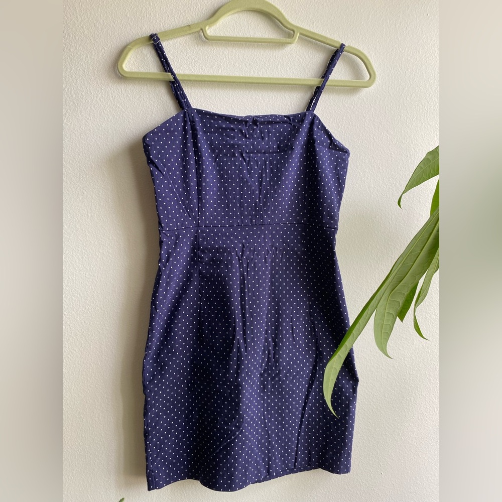 Forever 21 Navy Blue Polka Dot Mini Dress Size S